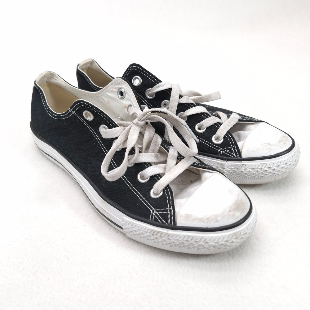 Converse Chuck Taylor All Star Low Double Tongue Black White Womens 9.5 Mens 7.5